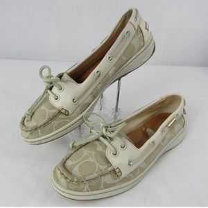 Coach Richelle Signature Canvas Boat Shoes Size 8